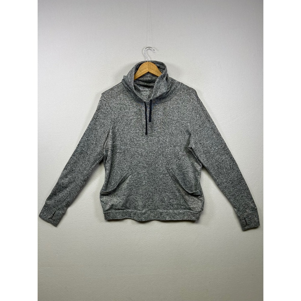 Athleisure Old Navy Active Womens L Gray Cowl Neck Go-Dry Pullover Quarter‎ Zip